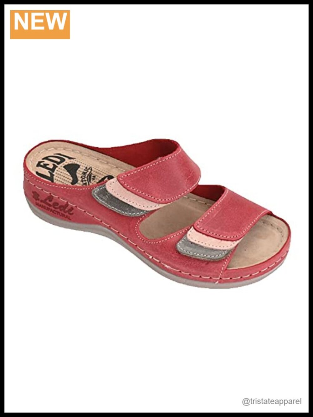 Genuine Leather Slip-On Mule Clogs Comfort Sandals Adjustable Strap